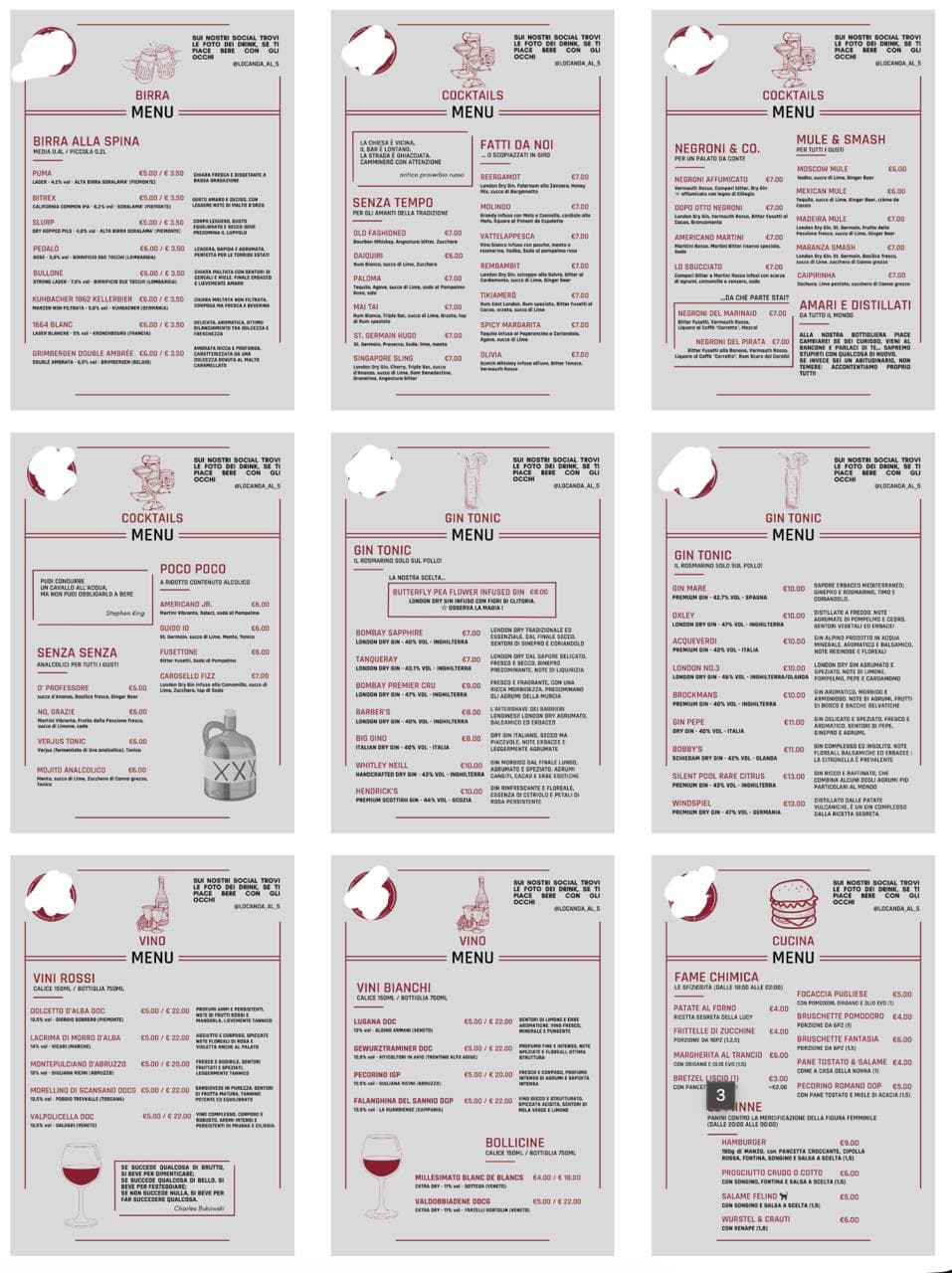 Menu PDF originale